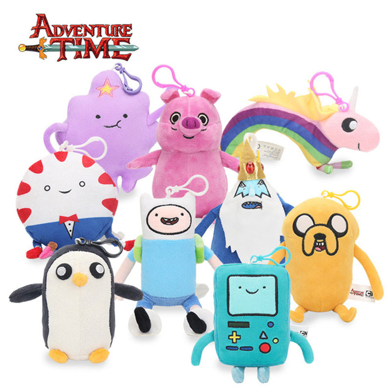 13-21cm Adventure Time Plush Keychain Toys Finn Jake Penguin Gunter Beemo BMO Soft Stuffed Animal Dolls Pendant Party Supplies