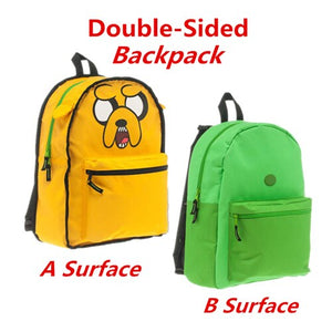 Original Adventure Time Lime Green Finn Hood Backpack School Bag With Hat Backpacks for Boys Girls Casual Schoolbag Knapsack