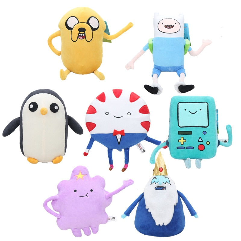 Skyleshine 7pcs/lot Adventure Time Plush Toys Finn Jake BMO Beemo Gunter Penguin The Ice King Lump Space Princess Doll S7152